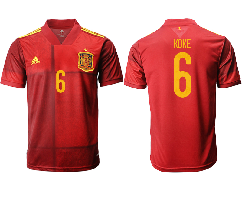 Men 2021 European Cup Spain home aaa version red #6 Soccer Jersey